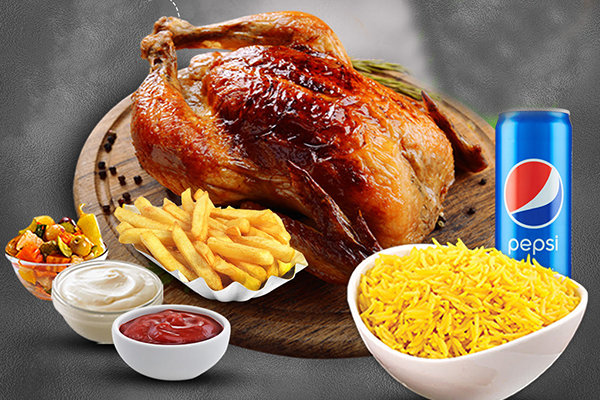 فرخة مشوية سوري مع أرز